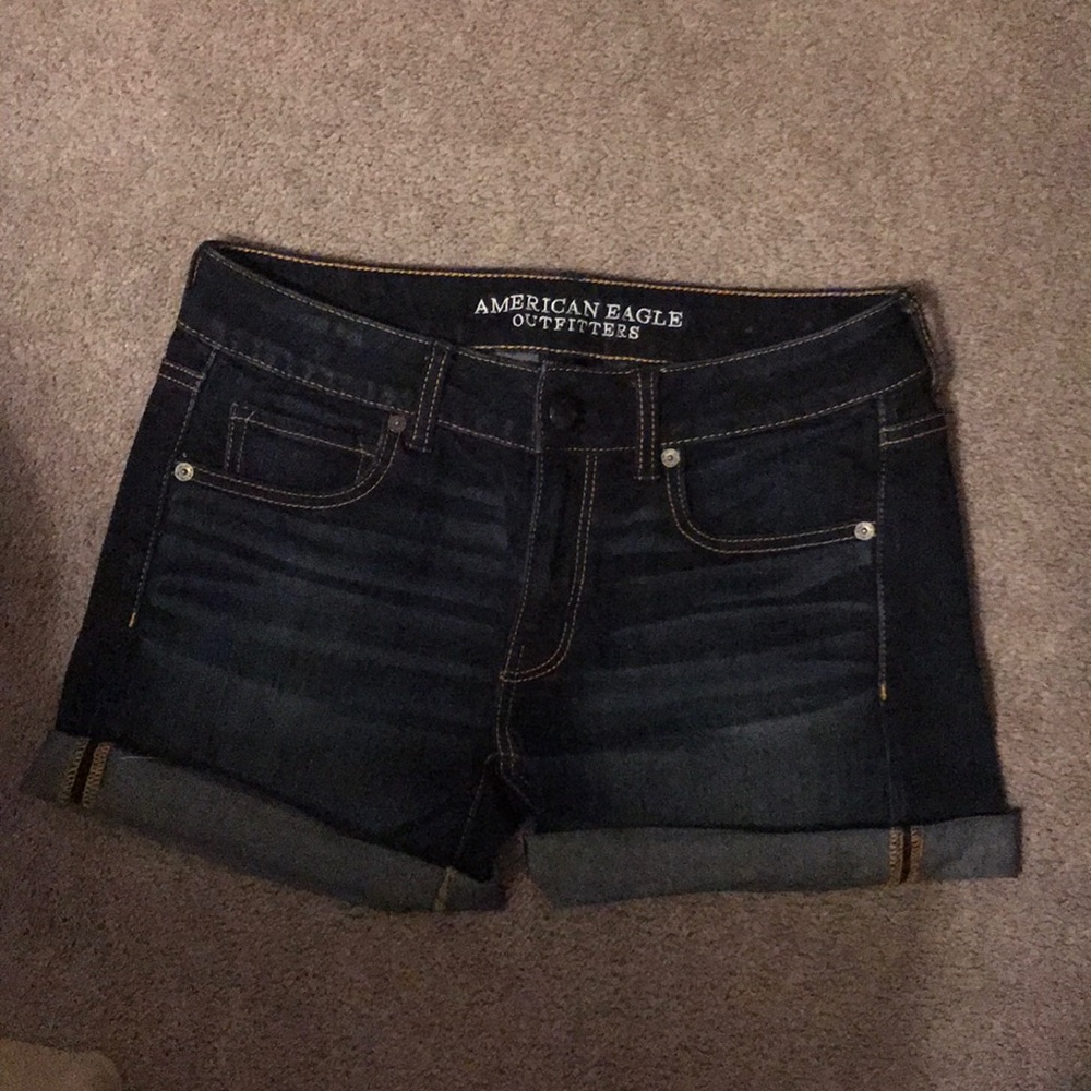 Dark wash jean shorts